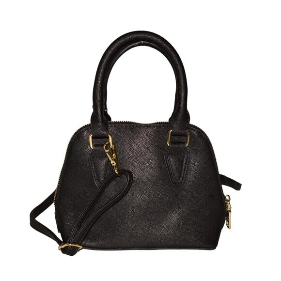 STEVE MADDEN $88 Faith Saffiano Small Leather Crossbody Black - Picture 2 of 5